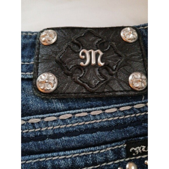 Miss Me Jeans JE5141BL BOOT WOMENS JEANS 28X33 Rhinestone/Bling Pocket Dark Wash - Picture 16 of 16